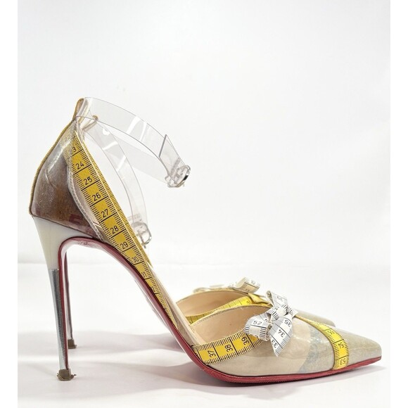 Christian Louboutin Multicolor Tape Measure Trimmed PVC Metri Pumps Sz EU 34.5 - Picture 3 of 16